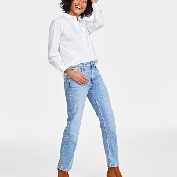 ON 34th Denim - ON 34TH Straight Leg high rise Classic Blue Denim Jeans Sz: 12 / 31